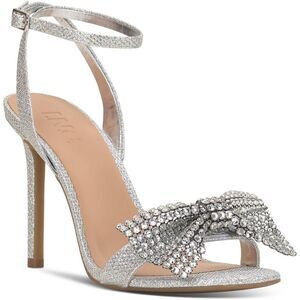 INC International Concepts Glittering Silver Bow Heels